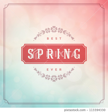 Spring Vector Typographic Greeting Card or Poster Design. Spring Vector Typographic Greeting Card or Poster Design. 113394330