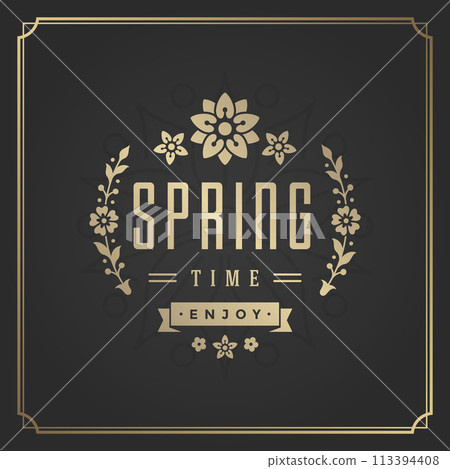 Spring Vector Typographic Poster or Greeting Card Design. 113394408