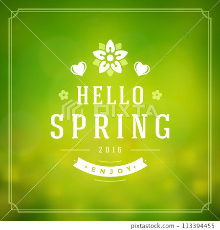 Spring Vector Typographic Poster or Greeting Card Design Spring Vector Typographic Poster or Greeting Card Design 113394455