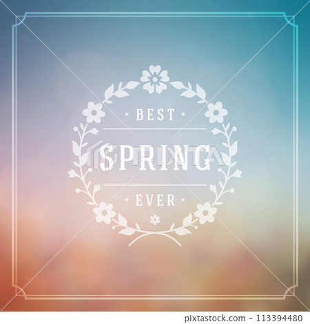 Spring Vector Typographic Poster or Greeting Card Design. Spring Vector Typographic Poster or Greeting Card Design. 113394480
