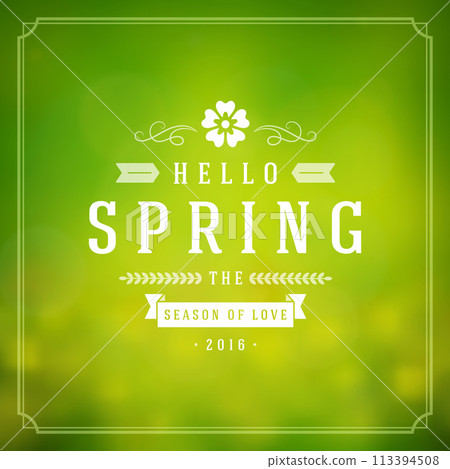 Spring typography quote label for poster or greeting card design. 113394508