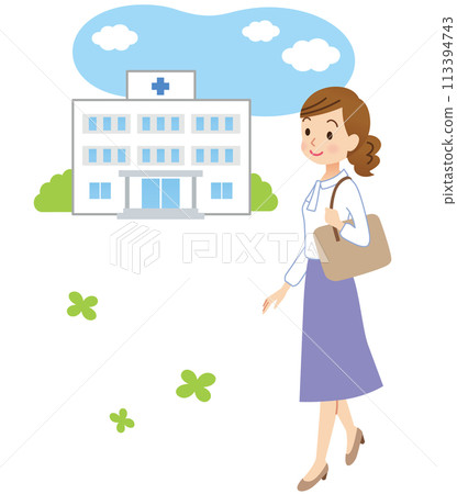 Woman heading to the hospital 113394743