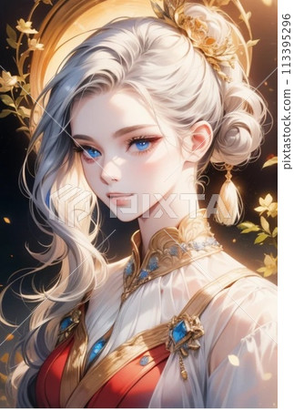 A beautiful lady shining in the light 113395296