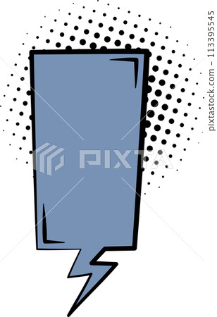 Pop art polka dots half tone blue color speech bubble balloon icon sticker memo keyword planner text box banner, flat png transparent element design 113395545