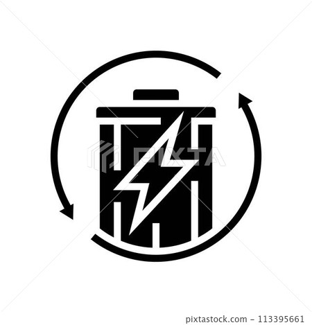 waste to energy sorting glyph icon vector illustration 113395661