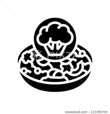 cooking vegan food glyph icon vector illustration 113395704