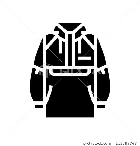 windbreakers streetwear cloth fashion glyph icon vector illustration 113395768