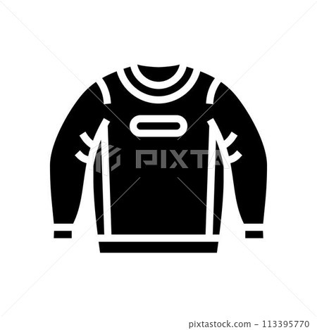 crewneck sweatshirt streetwear cloth fashion glyph icon vector illustration 113395770