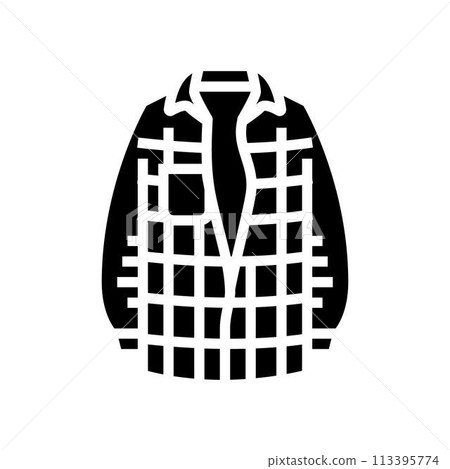plaid shirt streetwear cloth fashion glyph icon vector illustration 113395774