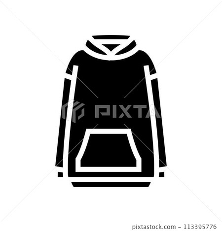 oversized hoodie streetwear cloth fashion glyph icon vector illustration 113395776