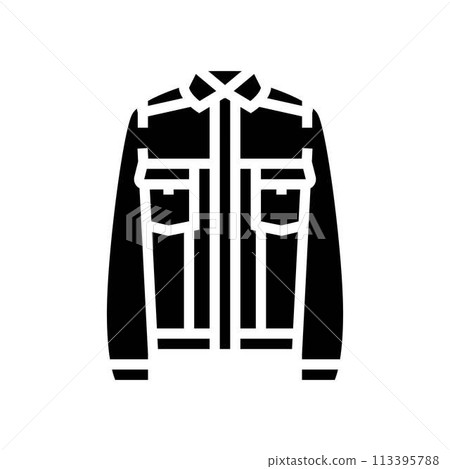 denim jacket streetwear cloth fashion glyph icon vector illustration denim jacket streetwear cloth fashion glyph icon vector illustration 113395788