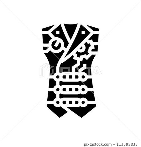 waistcoat steampunk vintage glyph icon vector illustration 113395835