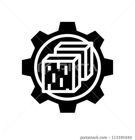 brass and copper steampunk vintage glyph icon vector illustration 113395840