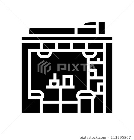 functional spaces minimalism lifestyle glyph icon vector illustration 113395867