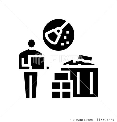 decluttering minimalism lifestyle glyph icon vector illustration 113395875