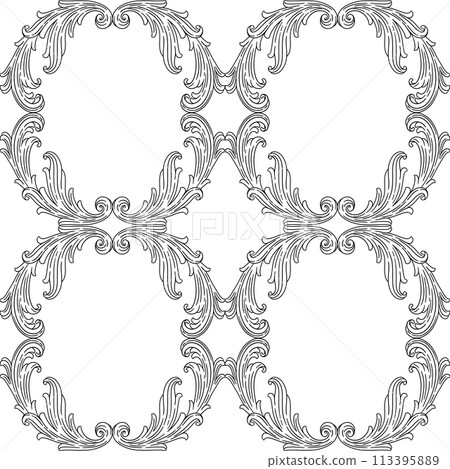 Floral pattern in baroque style. Decorative curling plant. 113395889