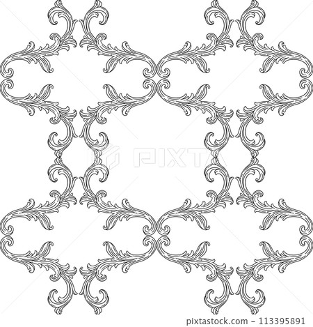 Floral pattern in baroque style. Decorative curling plant. 113395891