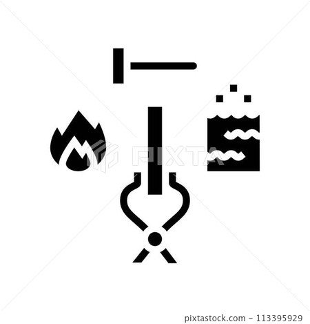 hardening blacksmith glyph icon vector illustration 113395929