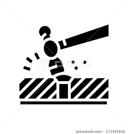 riveting blacksmith glyph icon vector illustration 113395930