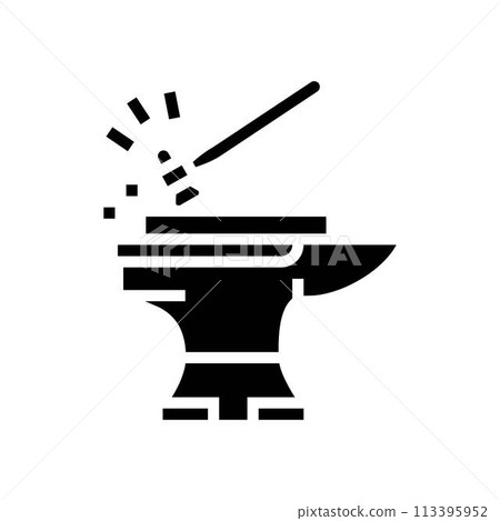 smithing blacksmith glyph icon vector illustration smithing blacksmith glyph icon vector illustration 113395952