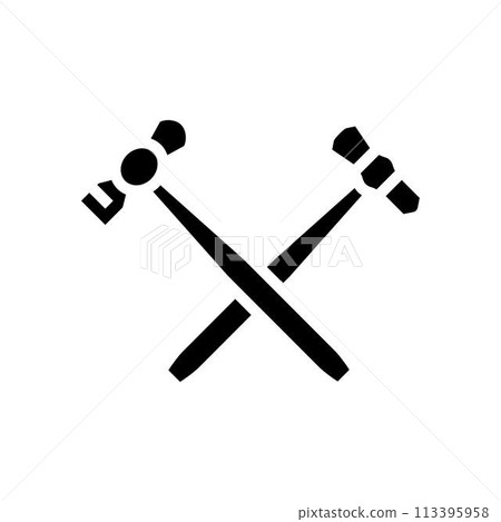 hammer blacksmith glyph icon vector illustration hammer blacksmith glyph icon vector illustration 113395958