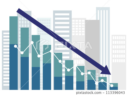 向右下方的圖表和摩天大樓的平面圖 113396043
