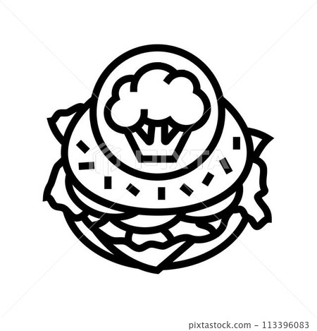 burger vegan food line icon vector illustration 113396083