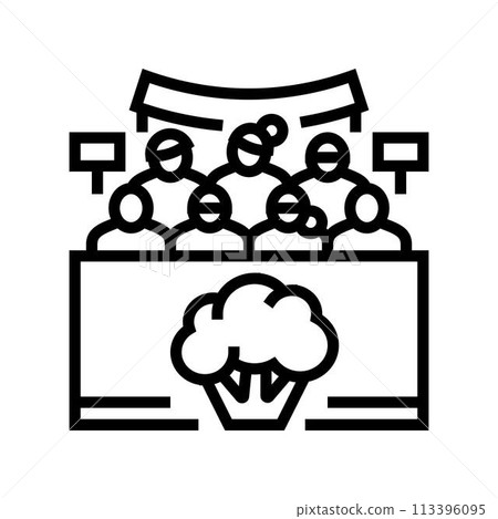 activism vegan food line icon vector illustration 113396095