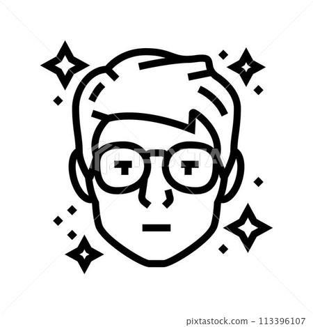 geek chic tech enthusiast line icon vector illustration 113396107