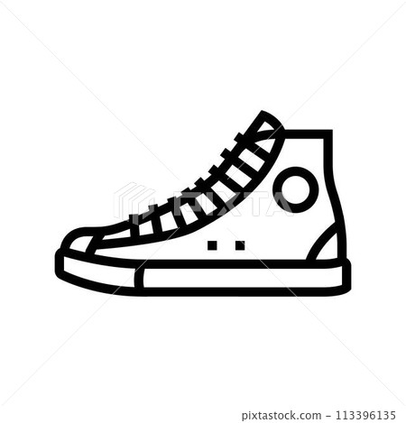 high top sneakers streetwear cloth fashion line icon vector illustration high top sneakers streetwear cloth fashion line icon vector illustration 113396135