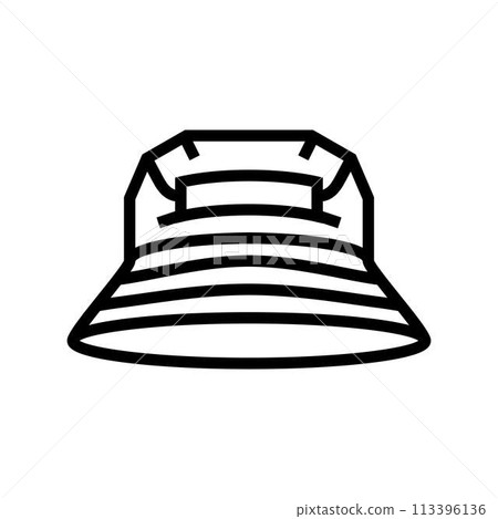 bucket hat streetwear cloth fashion line icon vector illustration bucket hat streetwear cloth fashion line icon vector illustration 113396136