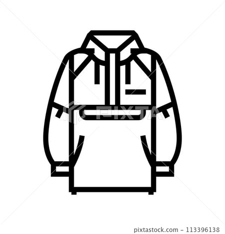 windbreakers streetwear cloth fashion line icon vector illustration 113396138