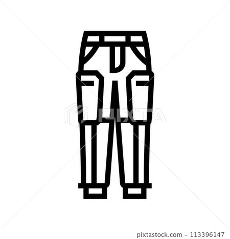 track pants streetwear cloth fashion line icon vector illustration 113396147