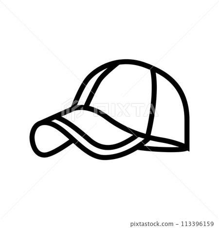 baseball cap streetwear cloth fashion line icon vector illustration baseball cap streetwear cloth fashion line icon vector illustration 113396159