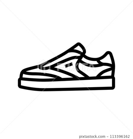 sneakers streetwear cloth fashion line icon vector illustration 113396162