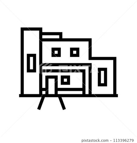minimalist architecture lifestyle line icon vector illustration 113396279
