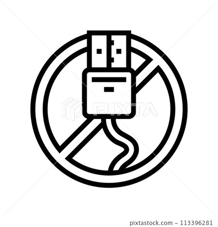 digital minimalism lifestyle line icon vector illustration 113396281