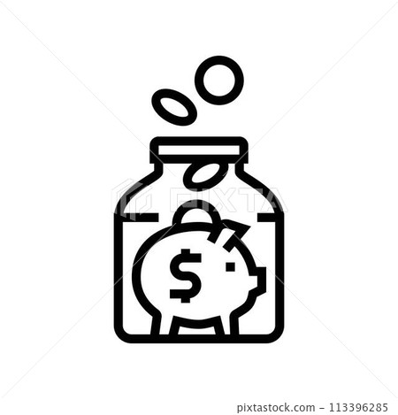 frugality minimalism lifestyle line icon vector illustration 113396285