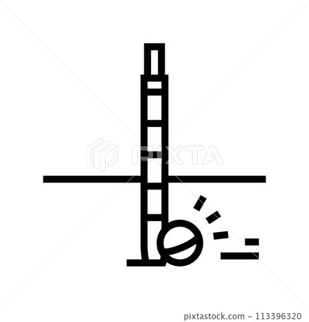 peg out croquet game line icon vector illustration 113396320