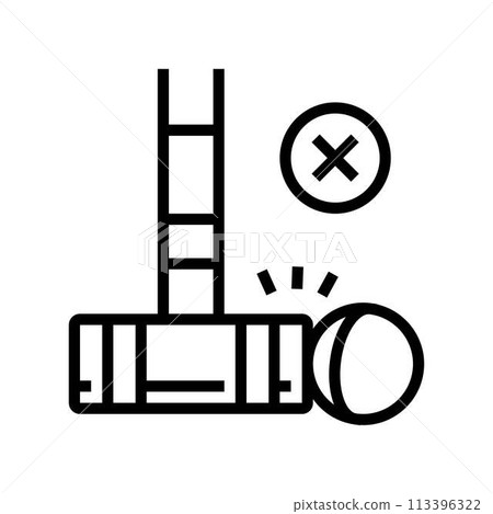 fault croquet game line icon vector illustration 113396322
