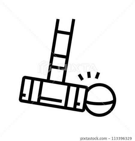 stroke croquet game line icon vector illustration 113396329