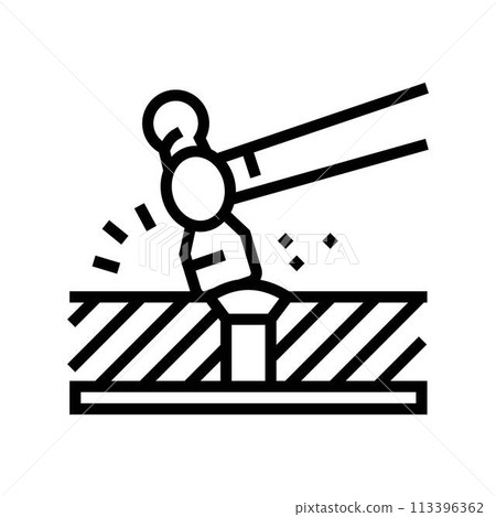 riveting blacksmith line icon vector illustration riveting blacksmith line icon vector illustration 113396362