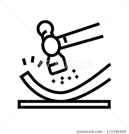 metalworking blacksmith line icon vector illustration 113396409
