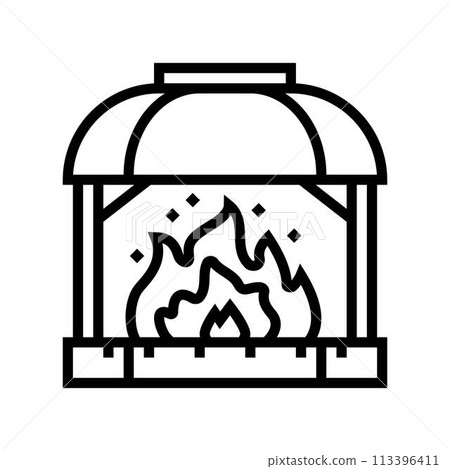 fire blacksmith line icon vector illustration fire blacksmith line icon vector illustration 113396411