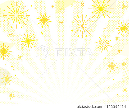 Background illustration of concentrated lines and fireworks Background illustration of concentrated lines and fireworks 113396414