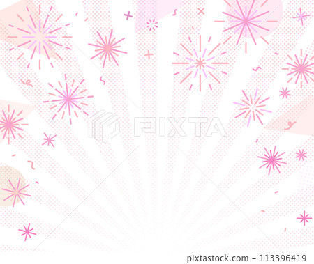 Background illustration of concentrated lines and fireworks Background illustration of concentrated lines and fireworks 113396419