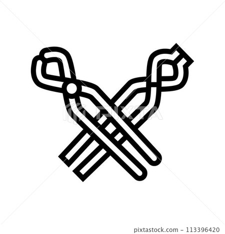 tongs blacksmith line icon vector illustration 113396420