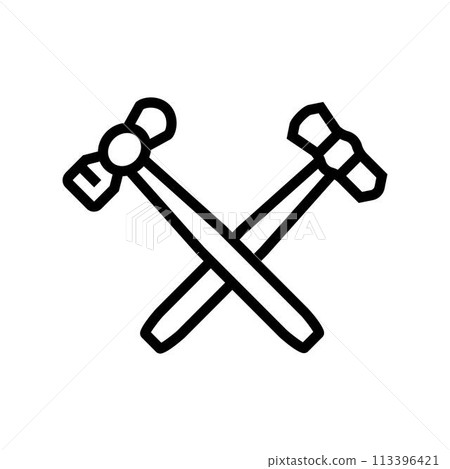 hammer blacksmith line icon vector illustration hammer blacksmith line icon vector illustration 113396421