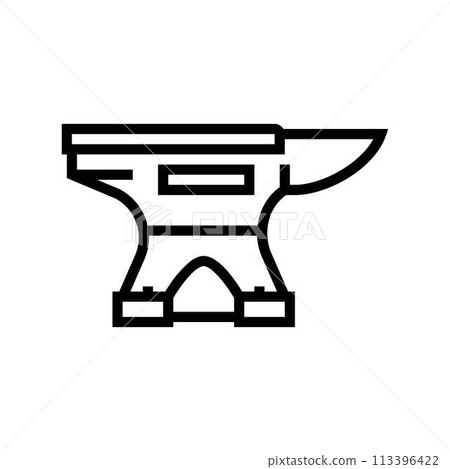 anvil blacksmith line icon vector illustration anvil blacksmith line icon vector illustration 113396422
