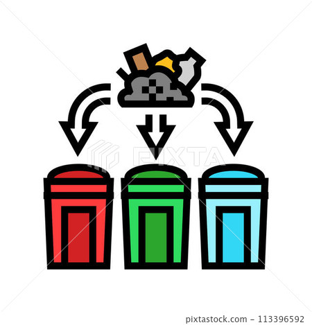 segregation waste sorting color icon vector illustration 113396592